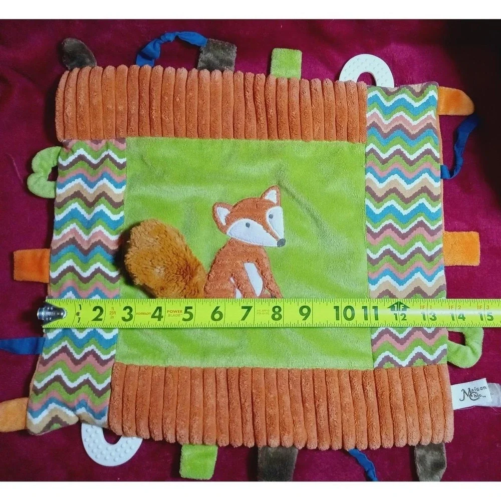 Maison Chic Fox Lovey Wih sensory  Tags Loops Ribbing tail is faux fur